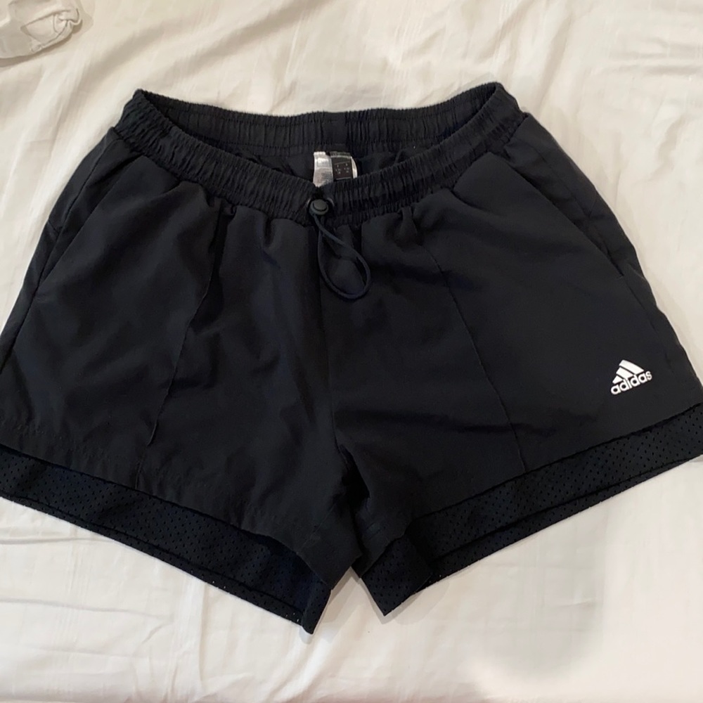 black athletic adidas shorts